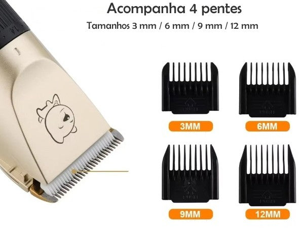 Máquina de Cortar Cabelo Profissional para Cães