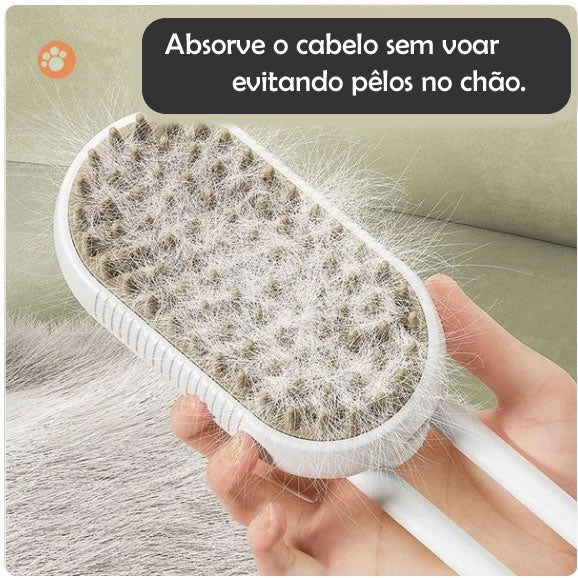 Escova 3 em 1 Massageadora a Vapor para Pets