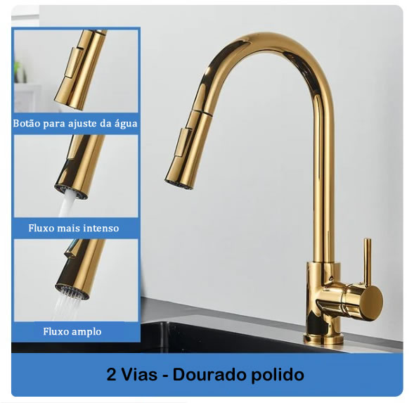 Torneira de Cozinha Quyanre Dourada