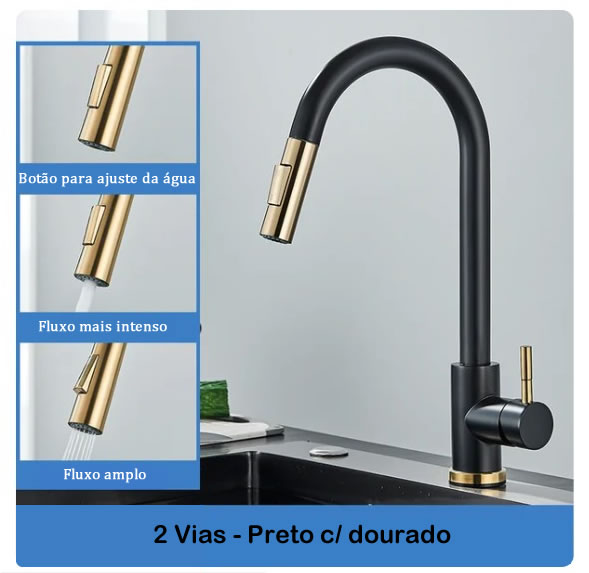 Torneira de Cozinha Quyanre Dourada