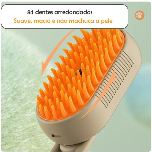 Escova 3 em 1 Massageadora a Vapor para Pets