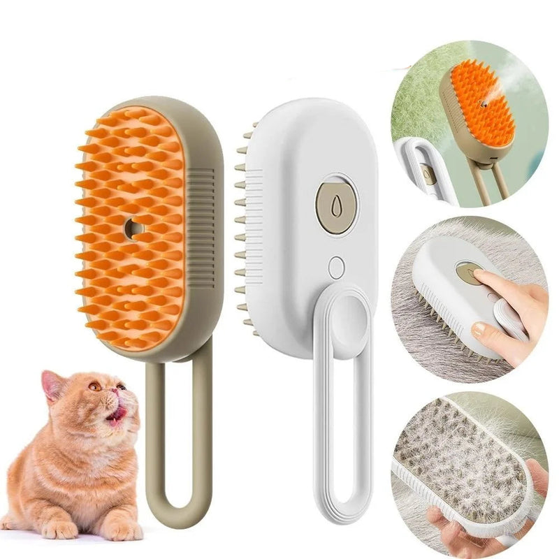 Escova 3 em 1 Massageadora a Vapor para Pets