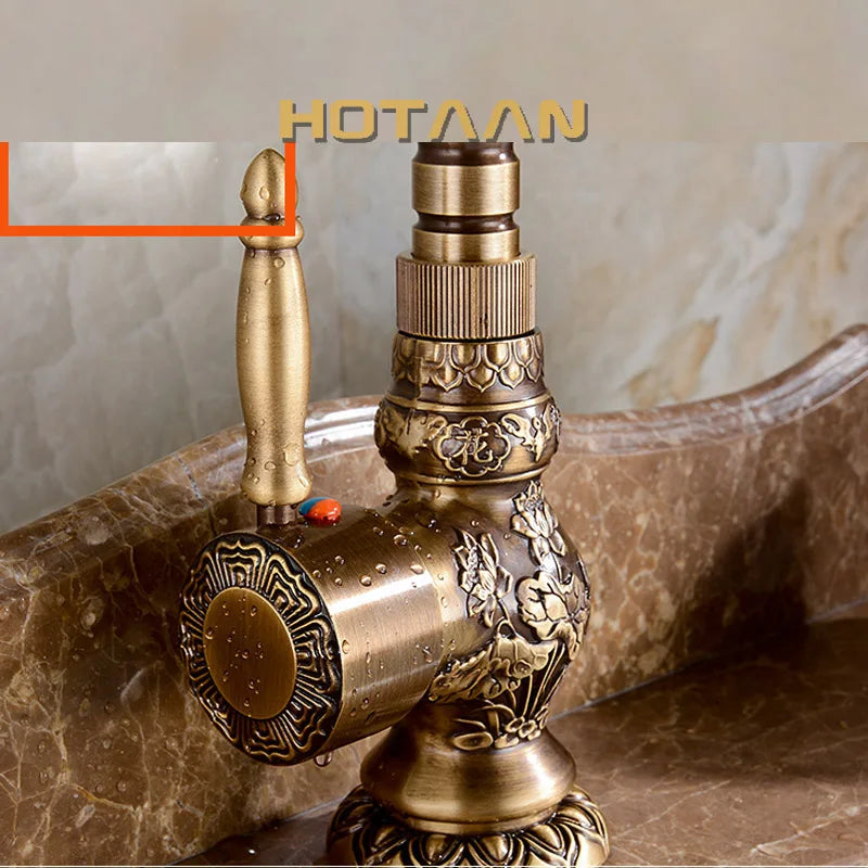 Torneira de Luxo em Bronze Antigo para Cozinha ou Banheiro
