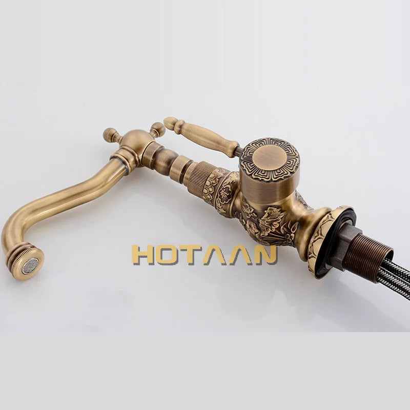 Torneira de Luxo em Bronze Antigo para Cozinha ou Banheiro