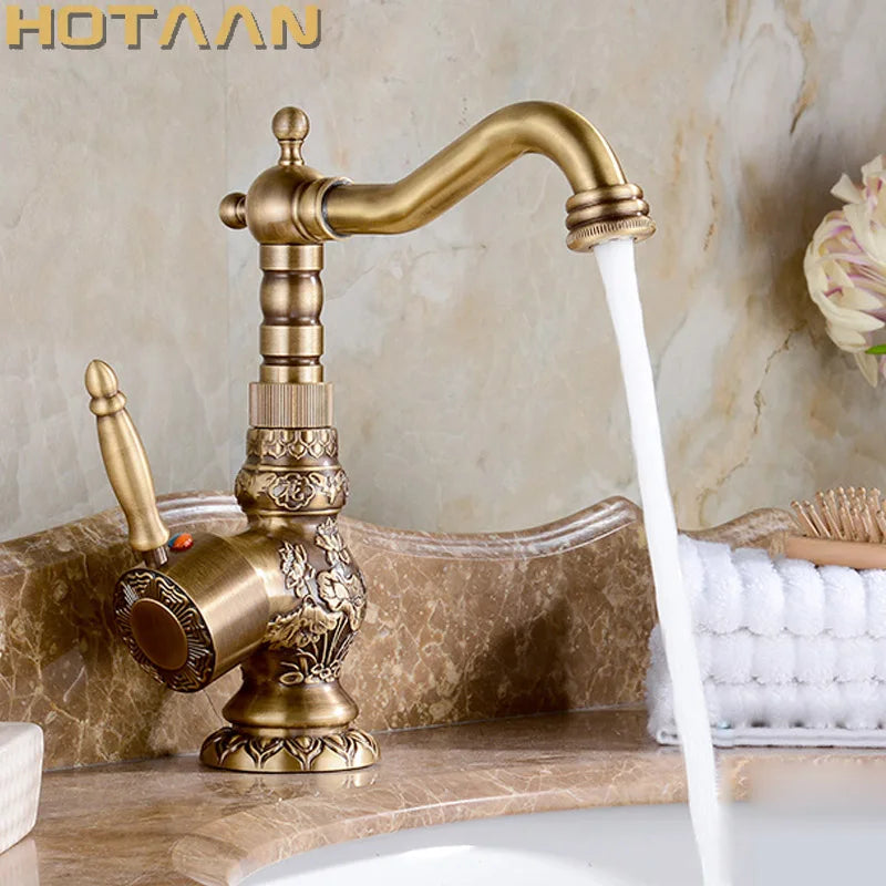 Torneira de Luxo em Bronze Antigo para Cozinha ou Banheiro