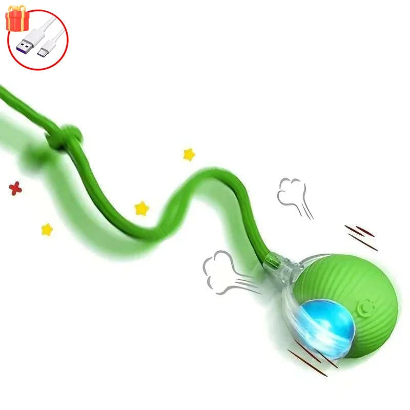 Bola de Brinquedo Automática com Cauda para Gatos e Cachorros