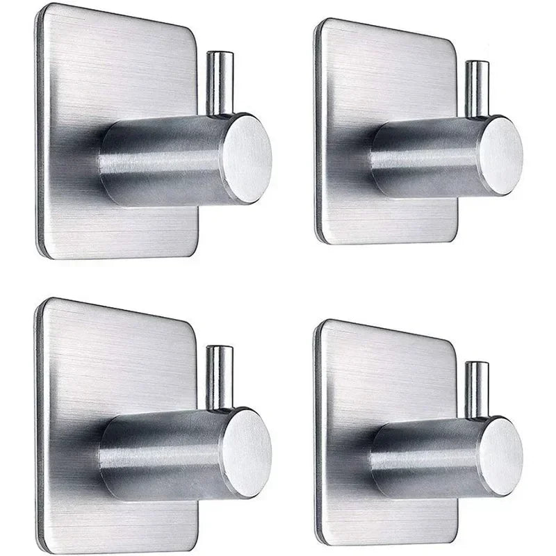 Kit 4 Ganchos de Aço Inoxidável Adesivos