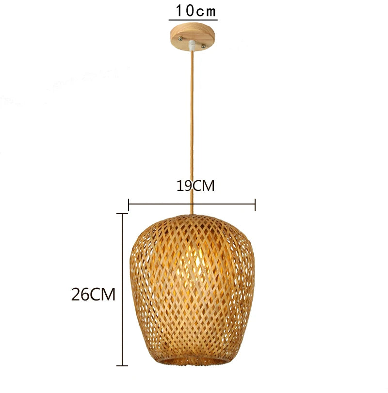 Luminária de Bambu Tricotada à Mão