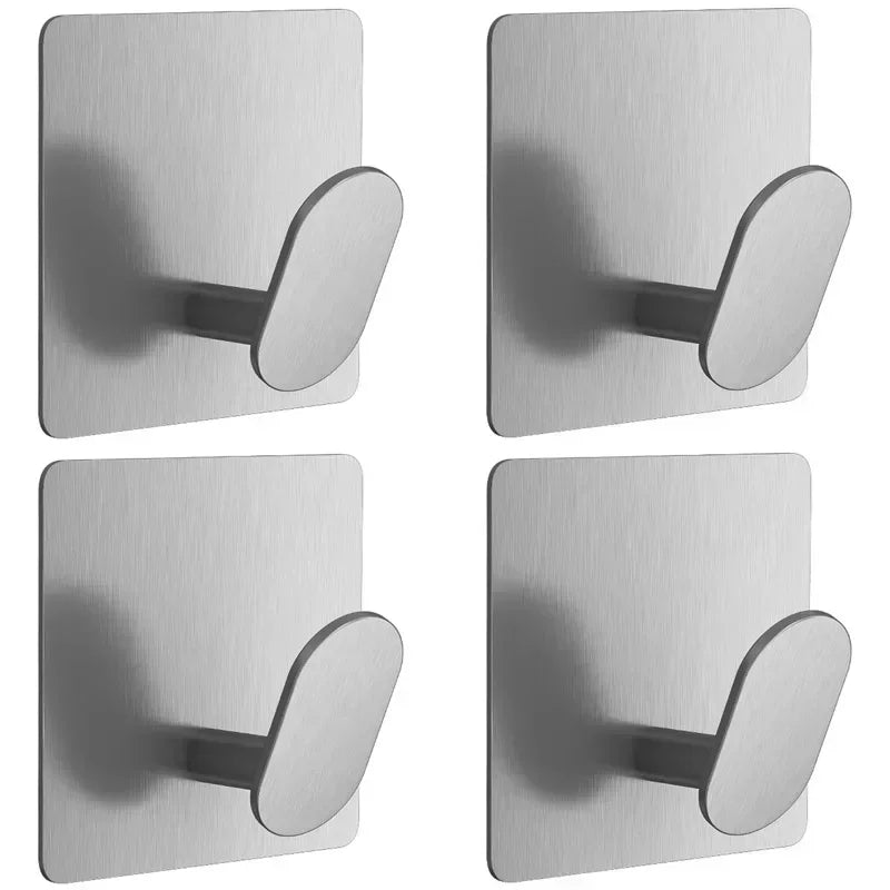 Kit 4 Ganchos de Aço Inoxidável Adesivos