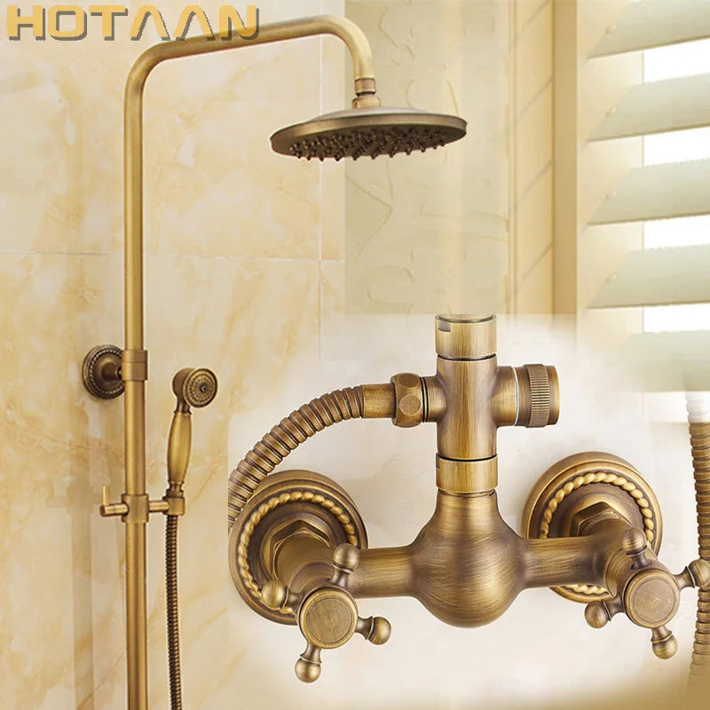Conjunto de Torneira de Chuveiro Luxo em Bronze Antigo