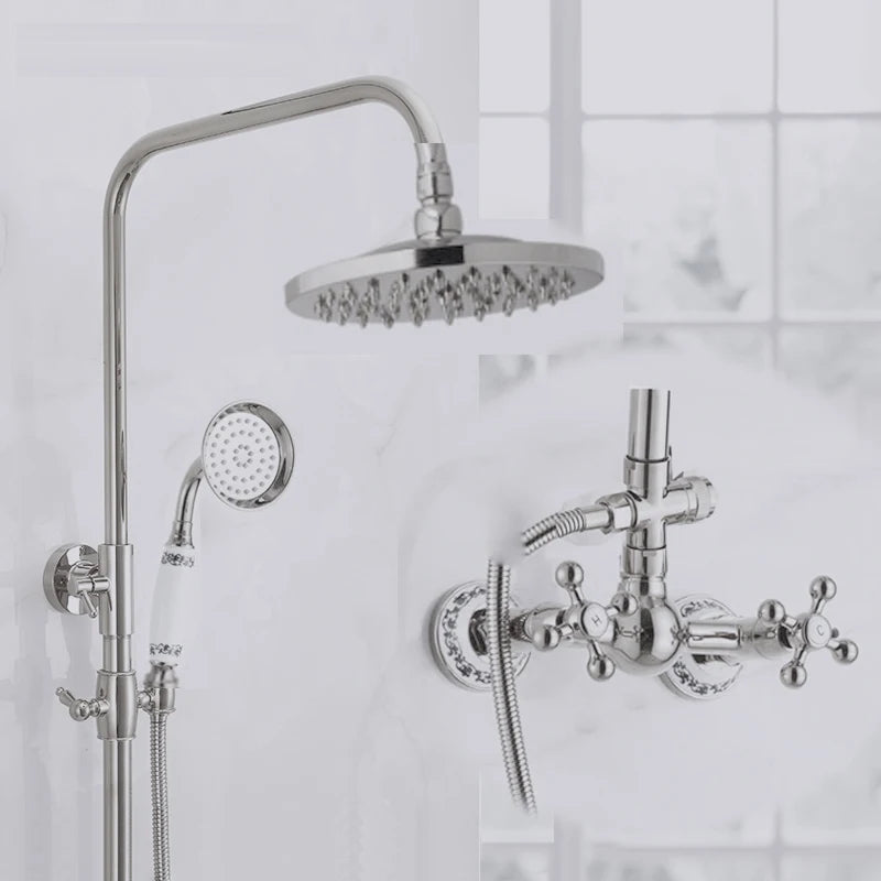Conjunto de Torneira de Chuveiro Luxo em Bronze Antigo