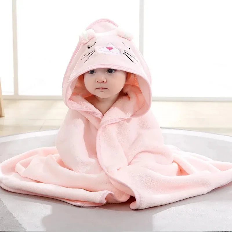 Toalha de Banho Bebê Felpuda com Capuz e Orelhinha