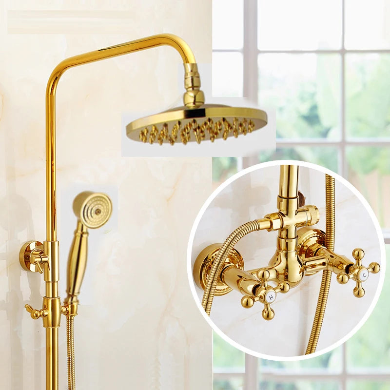Conjunto de Torneira de Chuveiro Luxo em Bronze Antigo