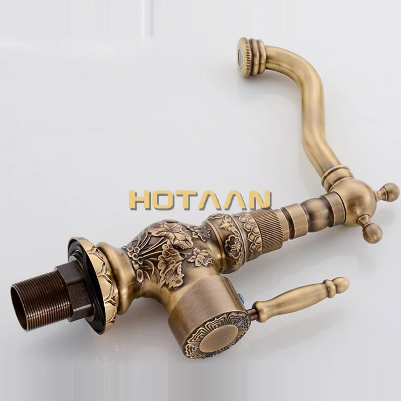 Torneira de Luxo em Bronze Antigo para Cozinha ou Banheiro