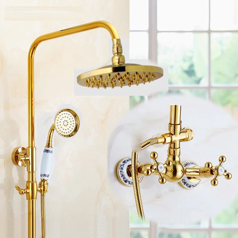 Conjunto de Torneira de Chuveiro Luxo em Bronze Antigo